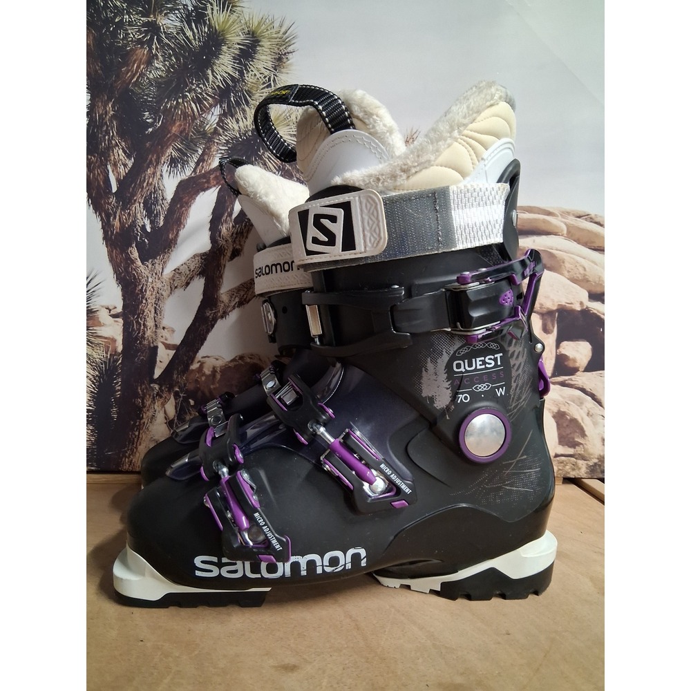 Salomon Quest Access 70 W Womens Ski Boots Black Purple Size 25/25.5 298mm